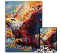 Rompecabezas de Madera de 1000 Piezas con diseño de águila Colorida para Adultos, desafiante Rompecabezas para Adolescentes, diversión Familiar Nocturna de Juegos, 50x75cm/19,68x29,52 Pulgadas