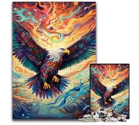Rompecabezas de Madera de 1000 Piezas con diseño de águila Colorida para Adultos, Ideal como decoración para el hogar o la Oficina, 50x75cm/19,68x29,52 Pulgadas.