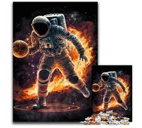 Rompecabezas de Madera de 1000 Piezas con diseño de Astronauta y Baloncesto para Adultos. Un desafío para la Mente de Adolescentes,Ideal para una Noche de Juegos en Familia. 19,68x29,52 Pulgadas