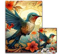 Rompecabezas de Madera de 1000 Piezas con diseño de colibrí para Adultos, Ideal para Relajarse y Decorar el hogar, 50x75cm/19,68x29,52 Pulgadas.
