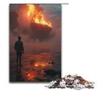 Rompecabezas de Madera de 1000 Piezas con diseño de Fuego para niños Ideal para la interacción Entre Padres e Hijos (38 x 26 cm)
