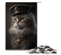 Rompecabezas de Madera de 1000 Piezas con diseño de Gato Vestido de Napoleón para Adultos, Juegos Familiares, 1000 Piezas