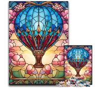 Rompecabezas de Madera de 1000 Piezas con diseño de Globo aerostático, Ideal para Adultos y Adolescentes, 50x75cm/19,68x29,52 Pulgadas.
