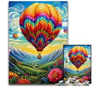 Rompecabezas de Madera de 1000 Piezas con diseño de Globo aerostático para Adultos, Ideal para Adolescentes y coleccionistas, Regalo de Viaje, Actividad Familiar, 50x75cm/19,68x29,52 Pulgadas.