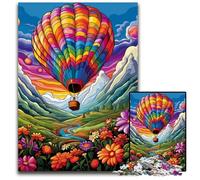 Rompecabezas de Madera de 1000 Piezas con diseño de Globo aerostático para Adultos, Ideal para Adolescentes y para Disfrutar en Familia, 50x75cm/19,68x29,52 Pulgadas.