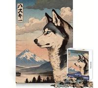 Rompecabezas de Madera de 1000 Piezas con diseño de Husky Siberiano para Adultos y Adolescentes Ideal para Mejorar la Memoria, Relajarse, Cortar con precisión y Regalar 38x26cm