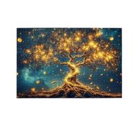 Rompecabezas de madera de 1000 piezas con diseño de mandala, árbol de la vida, bosque encantado de luna y estrellas, para adultos, regalos para decoración del hogar