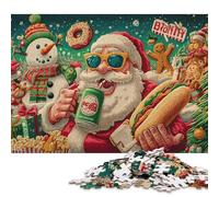 Rompecabezas de Madera de 1000 Piezas con diseño de Mosaico navideño para Adultos, Rompecabezas de Madera, Juguetes educativos, Juegos Familiares, 1000 Piezas (75 x 50 cm)