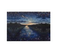 Rompecabezas de madera de 1000 piezas con diseño de río de estrellas brillantes WZYWHJ para adultos y niños, perfecto para diversión familiar, alivio del estrés