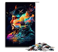 Rompecabezas de Madera de 1000 Piezas con diseño de rostros fantásticos para Adultos Juguete Educativo para Aprender y Jugar en Familia 75x50cm