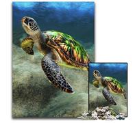 Rompecabezas de Madera de 1000 Piezas con diseño de Tortuga de Diamante para Adultos, 50x75cm
