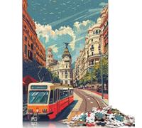 Rompecabezas de Madera de 1000 Piezas con escenas callejeras de Madrid para Adultos y Adolescentes, Regalo Educativo, Juguete de desafío, 1000 Piezas (75 x 50 cm)