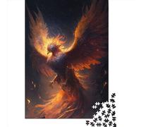 Rompecabezas de Madera de 1000 Piezas con Forma de Ave fénix, 2 Cuadrados, para Adultos. Ideal como decoración de Pared (75 x 50 cm)