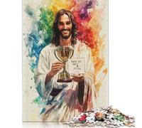 Rompecabezas de Madera de 1000 Piezas con la Imagen de Jesús para Adultos, Juego Educativo para Adolescentes (75 x 50 cm)