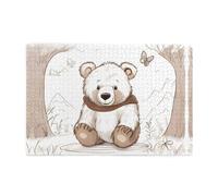 Rompecabezas de madera de 1000 piezas con oso blanco WZYWHJ impreso para adultos y niños, perfecto para diversión familiar, alivio del estrés