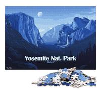 Rompecabezas de Madera de 1000 Piezas con Paisaje Azul del Parque Nacional de Yosemite para Adultos. Juegos educativos para niños. 1000 Piezas (75x50cm)