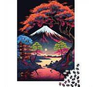 Rompecabezas de Madera de 1000 Piezas con Paisaje japonés Neon1 para Adultos. Rompecabezas de ingenio para niños. 1000 Piezas (75x50cm)