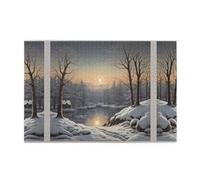 Rompecabezas de madera de 1000 piezas con texto en inglés "WZYWHJ the Bitter Cold Winter" impreso para adultos y niños, perfecto para diversión familiar, alivio del estrés