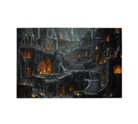 Rompecabezas de madera de 1000 piezas con vista interior de castillo gótico antiguo, castillo de vampiro, para adultos, regalos para decoración del hogar