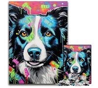 Rompecabezas de Madera de 1000 Piezas de Border Collie para Adultos y Adolescentes, cumpleaños y Vacaciones 50x75cm/19,68x29,52 Pulgadas