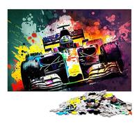 Rompecabezas de Madera de 1000 Piezas de Coches de Carreras de Colores para Adultos, desafiante Rompecabezas para Adolescentes, diversión Familiar de 50x75cm/19,68x29,52 Pulgadas.