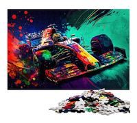 Rompecabezas de Madera de 1000 Piezas de Coches de Carreras de Colores para Adultos, desafiante Rompecabezas para Adolescentes, diversión Familiar de 50x75cm/19,68x29,52 Pulgadas.