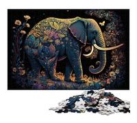 Rompecabezas de Madera de 1000 Piezas de Elefante de la Jungla para Adultos, un desafío Mental desafiante y un Juguete Relajante para Adolescentes 50x75cm/19,68x29,52 Pulgadas