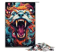 Rompecabezas de Madera de 1000 Piezas de fantasía de Demonios Coloridos para niños decoración del hogar 1000 Piezas (38 x 26 cm)