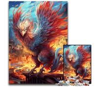 Rompecabezas de Madera de 1000 Piezas de Flame Phoenix para Adultos, Padres, Parejas y Amigos a Partir de 14 años, 50x75cm/19,68x29,52 Pulgadas.