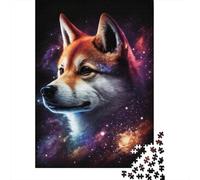 Rompecabezas de Madera de 1000 Piezas de Galaxy Shiba Inu para Adultos, Juego Educativo, Juguete de desafío, 1000 Piezas (38 x 26 cm)