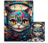 Rompecabezas de Madera de 1000 Piezas de Gato para Adultos, desafiante Rompecabezas de Bricolaje, Juego Familiar Perfecto o Regalo Decorativo, 50x75cm/19,68x29,52 Pulgadas
