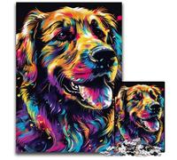 Rompecabezas de Madera de 1000 Piezas de Golden Retriever para Adultos y Adolescentes, cumpleaños y Vacaciones, 50x75cm/19,68x29,52 Pulgadas.