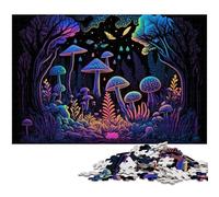 Rompecabezas de Madera de 1000 Piezas de Hongos Coloridos para Adultos, Ideal para decoración del hogar, Entrenamiento Mental y Regalos navideños, 50x75cm/19,68x29,52 Pulgadas.