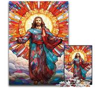 Rompecabezas de Madera de 1000 Piezas de Jesús en el Cielo para Adultos, Ideal para decoración del hogar, Entrenamiento Mental y Regalos navideños, 50x75cm/19,68x29,52 Pulgadas.