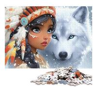 Rompecabezas de Madera de 1000 Piezas de Native Spirit & Wolf para Adultos, Juego Educativo para Adolescentes (75 x 50 cm)