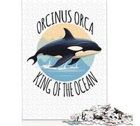 Rompecabezas de Madera de 1000 Piezas de Orcinus Orca, Rey del océano, para Adultos, Rompecabezas de ingenio para niños, 1000 Piezas (75 x 50 cm)