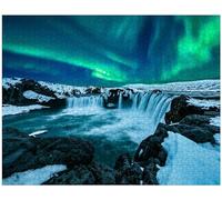 Rompecabezas de madera de 1000 piezas de The Godafoss is a Waterfall in Island. Rompecabezas de fotos personalizado para adultos y amigos, regalos para decoración del hogar