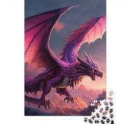 Rompecabezas de Madera de 1000 Piezas de un Impresionante dragón Volador para Adultos, Juego Educativo, Juguete de desafío, Regalo de Nochebuena, 1000 Piezas (38 x 26 cm)