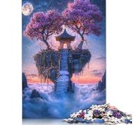 Rompecabezas de Madera de 1000 Piezas del Santuario de la Flor Lunar para Adultos, Ideal para ejercitar el Cerebro, Entretenimiento, Regalos y Actividades Familiares (75 x 50 cm)