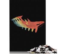 Rompecabezas de Madera de 1000 Piezas, diseño Retro de Orca y Ballena, Ideal para Actividades Familiares, 1000 Piezas (75 x 50 cm)