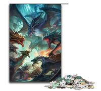Rompecabezas de Madera de 1000 Piezas Dragon Battle Royale para Adultos y niños a Partir de 14 años 75 x 50 cm