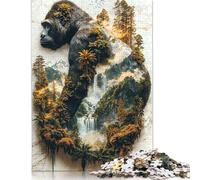 Rompecabezas de Madera de 1000 Piezas El Reinado Verde de los Gorilas para Adultos, Juego Educativo para Adolescentes (75 x 50 cm)