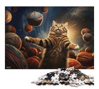 Rompecabezas de Madera de 1000 Piezas El Universo es un Gato, Juego Educativo para Adultos (75 x 50 cm).