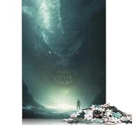 Rompecabezas de Madera de 1000 Piezas Encuentro con Monstruos submarinos: Talasofobia - Juego Educativo para Toda la Familia - Ideal para Adultos cumpleaños (75x50cm)