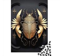 Rompecabezas de Madera de 1000 Piezas Escarabajo Negro Dorado Reina para Adultos, Juego Educativo, Juguete de desafío, 1000 Piezas (75 x 50 cm)