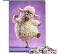 Rompecabezas de Madera de 1000 Piezas Happy Sheep, 50x75cm, Regalo para Adultos, Juego Interactivo Familiar, desafío Mental