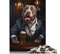 Rompecabezas de Madera de 1000 Piezas Happy XL Bully in The Pub, Juego Educativo para Adultos y Adolescentes, 1000 Piezas (75 x 50 cm)