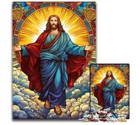 Rompecabezas de Madera de 1000 Piezas Jesús en el Cielo, Ideal para Decorar, para Adultos y familias, 50x75cm/19,68x29,52 Pulgadas.