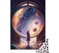 Rompecabezas de Madera de 1000 Piezas La Puerta a lo Desconocido para Adultos, Juego Educativo, Juguete de desafío, 1000 Piezas (38 x 26 cm)