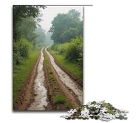 Rompecabezas de Madera de 1000 Piezas para Adultos Camino Rural de Barro para niños a Partir de 12 años Juguetes educativos 1000 Piezas (38 x 26 cm)